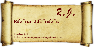 Róna Jónás névjegykártya